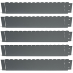 ID MARKET Bordurette de jardin x5 acier gris anthracite vague flexible L. 5 x H. 0.16 M