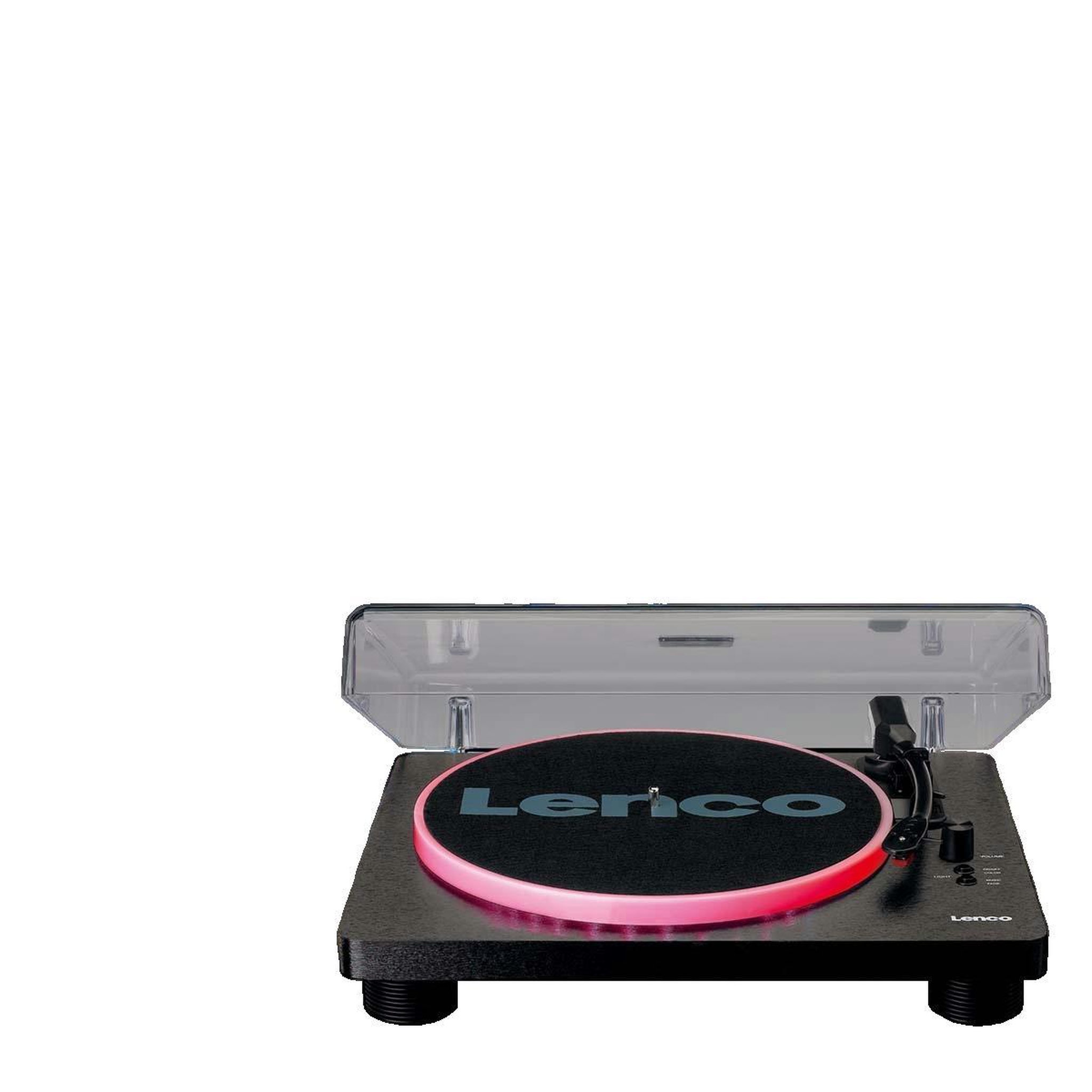 Voir la diapositive 2 : Lenco Platine vinyle Lenco LS-50LED avec éclairage LED et haut-parleurs intégrés