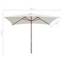 Voir la diapositive 6 : VIDAXL Parasol avec poteau en bois 200 x 300 cm Blanc creme