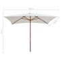 Voir la diapositive 6 : VIDAXL Parasol avec poteau en bois 200 x 300 cm Blanc creme