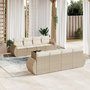 Voir la diapositive 1 : VIDAXL Salon de jardin avec coussins 9 pcs beige resine tressee