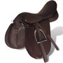 Voir la diapositive 2 : VIDAXL Set de selle equitation 17,5  en cuir veritable 12 cm 5 en 1 brun