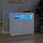 VIDAXL Buffet avec lumieres LED Blanc 80x35x75 cm