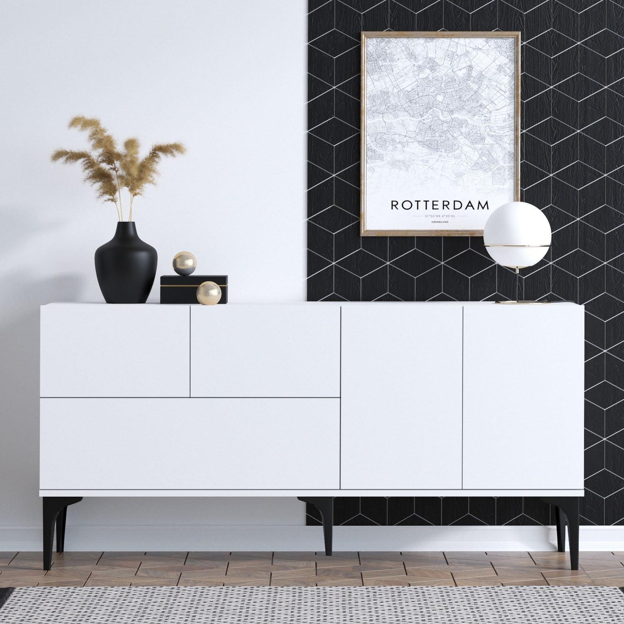 Voir la diapositive 2 : Habitat et Jardin Buffet en bois  ginny  - 150 x 35 x 75 cm - blanc