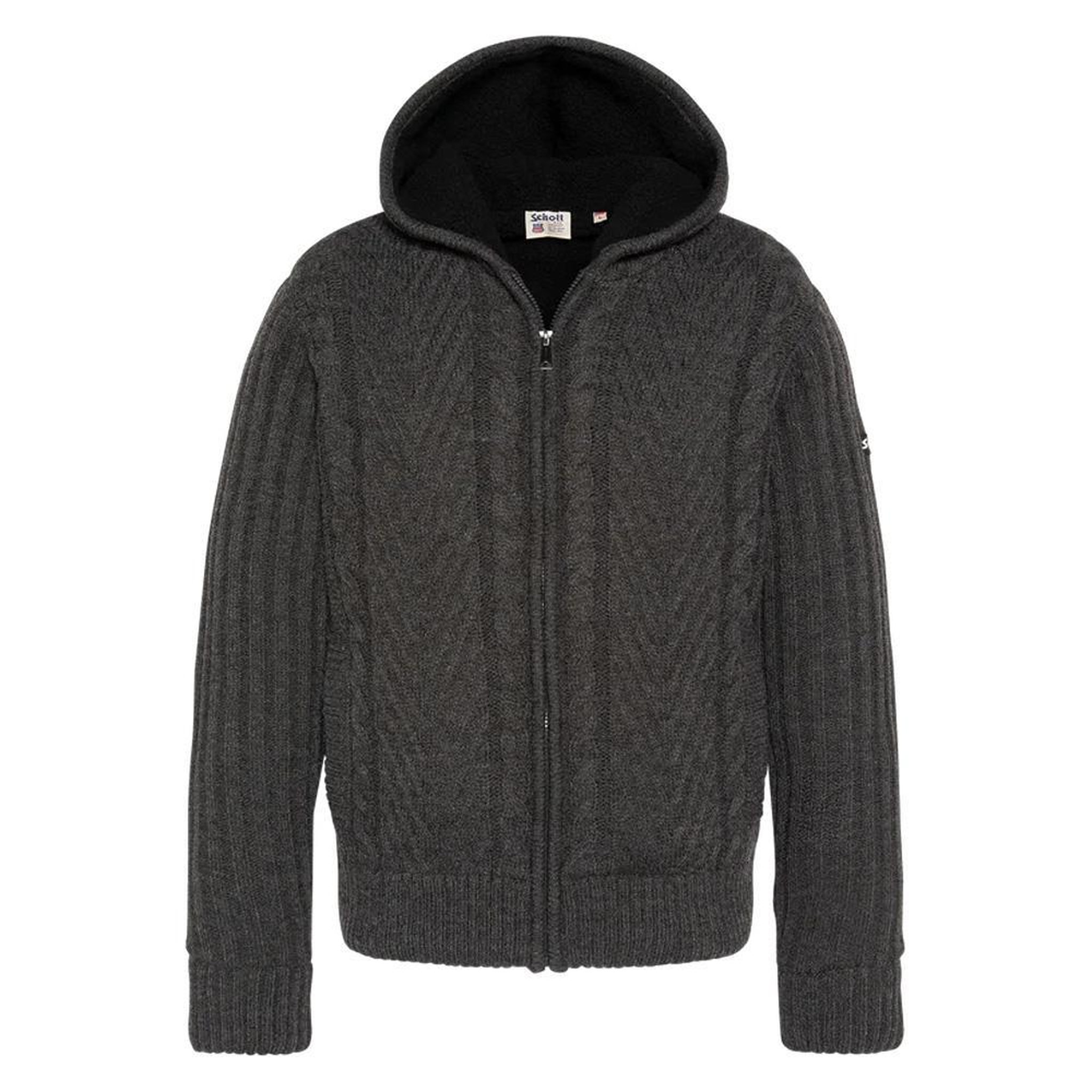 Voir la diapositive 1 : Schott Veste en sherpa zippé grisehomme schott plenzo