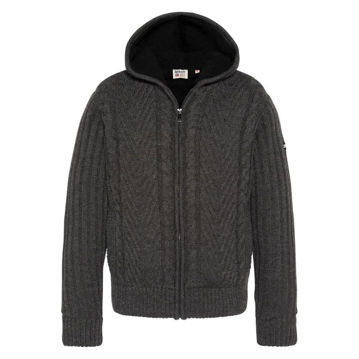 Schott Veste en Sherpa Zippé GriseHomme Schott PLENZO