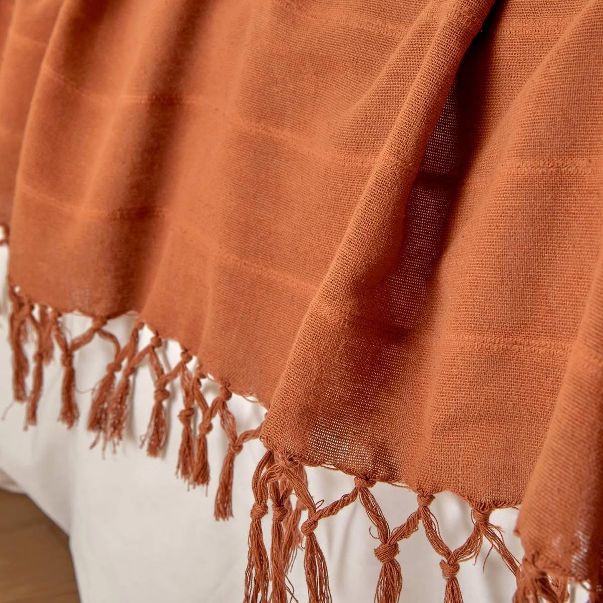 Voir la diapositive 2 : ATMOSPHERA Jeté de lit  anjali  230x250cm terracotta