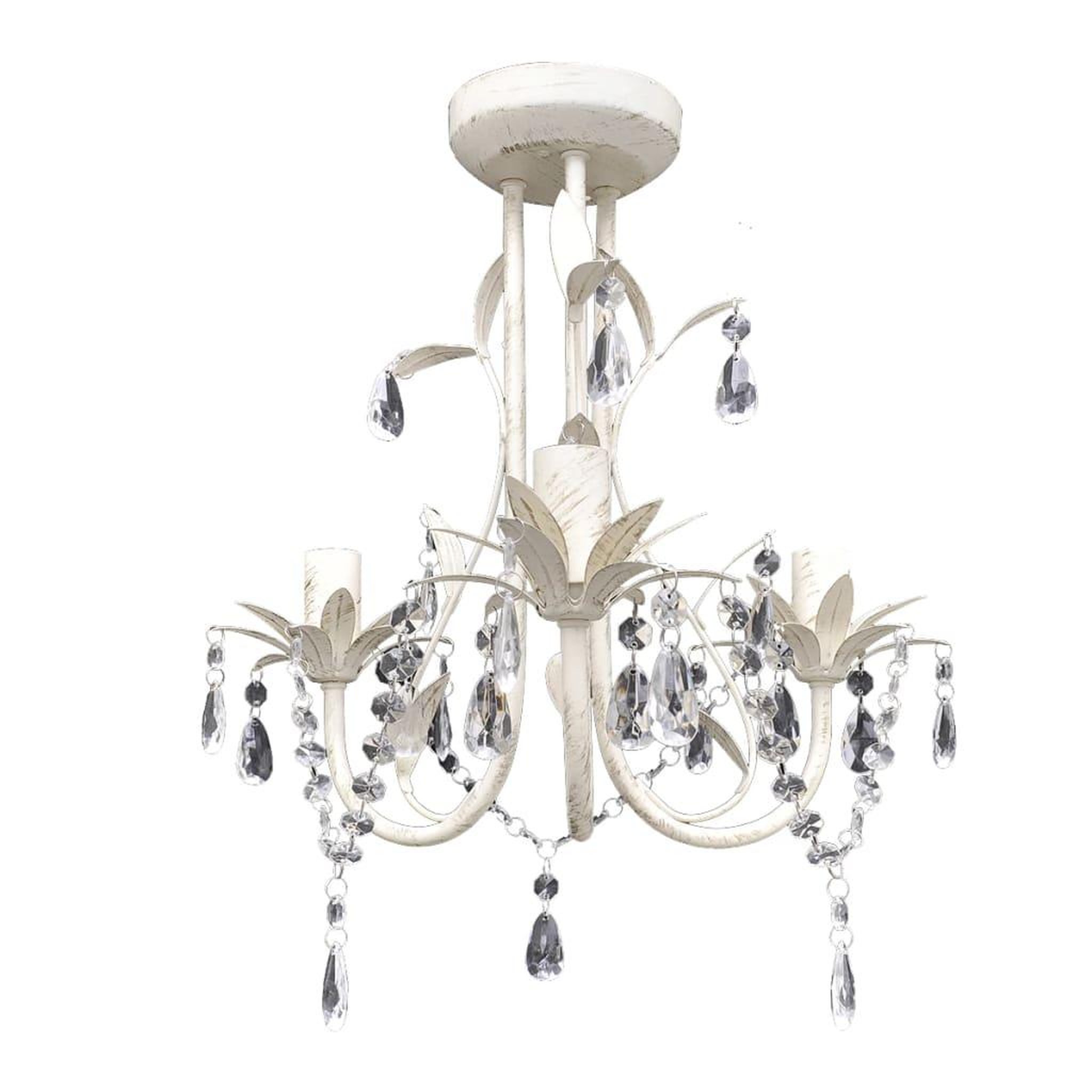 Voir la diapositive 2 : VIDAXL Lustres suspendus a cristaux 4 pcs Blanc elegant