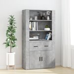 VIDAXL Buffet haut Gris beton Bois d'ingenierie