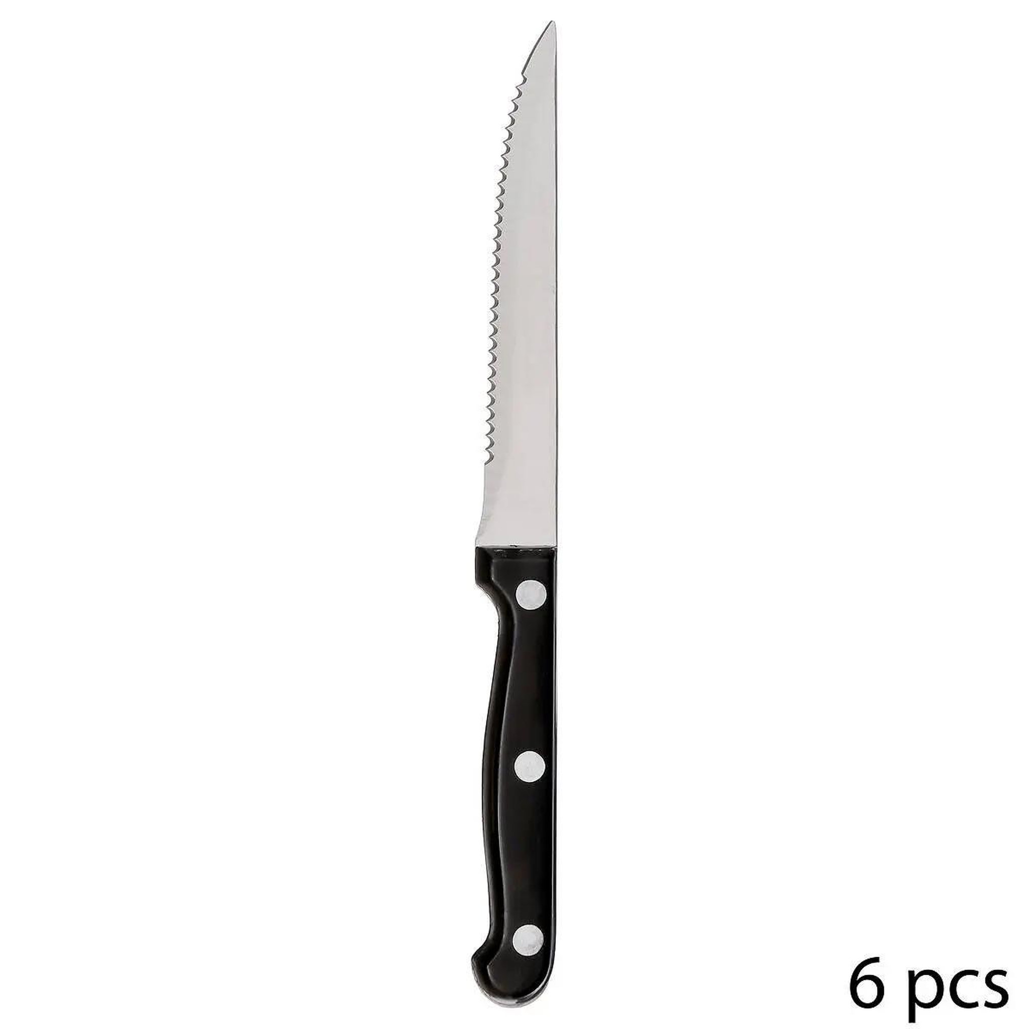 SECRET DE GOURMET Lot de 6 couteaux de table  steak  27cm noir