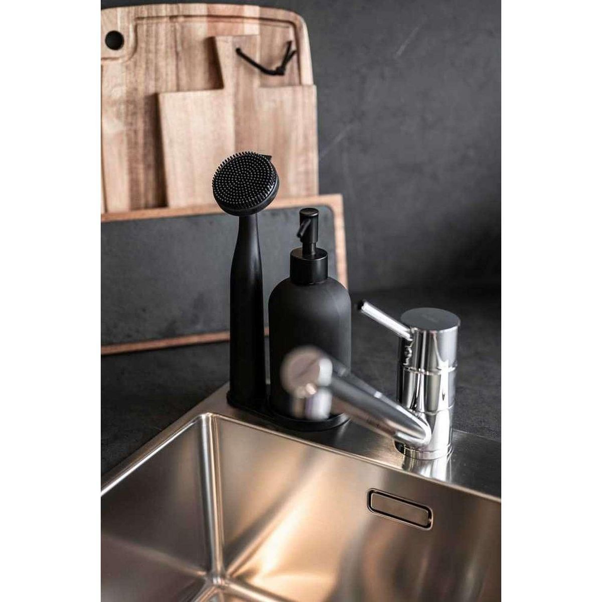 Wenko Set d'accessoires vaisselle 3 pièces - Noir