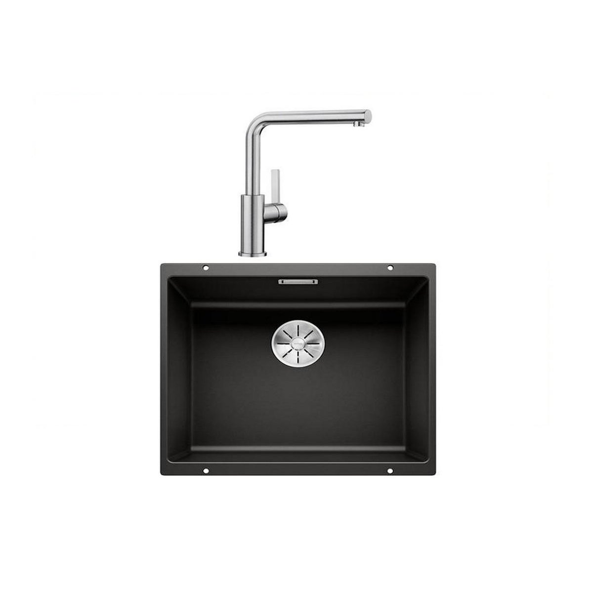 Blanco Pack évier noir + mitigeur inox brossé - 528440