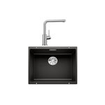 Blanco Pack évier noir + mitigeur inox brossé - 528440