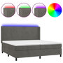 Voir la diapositive 2 : VIDAXL Sommier a lattes de lit matelas et LED Gris fonce 200x200 cm