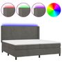 Voir la diapositive 2 : VIDAXL Sommier a lattes de lit matelas et LED Gris fonce 200x200 cm