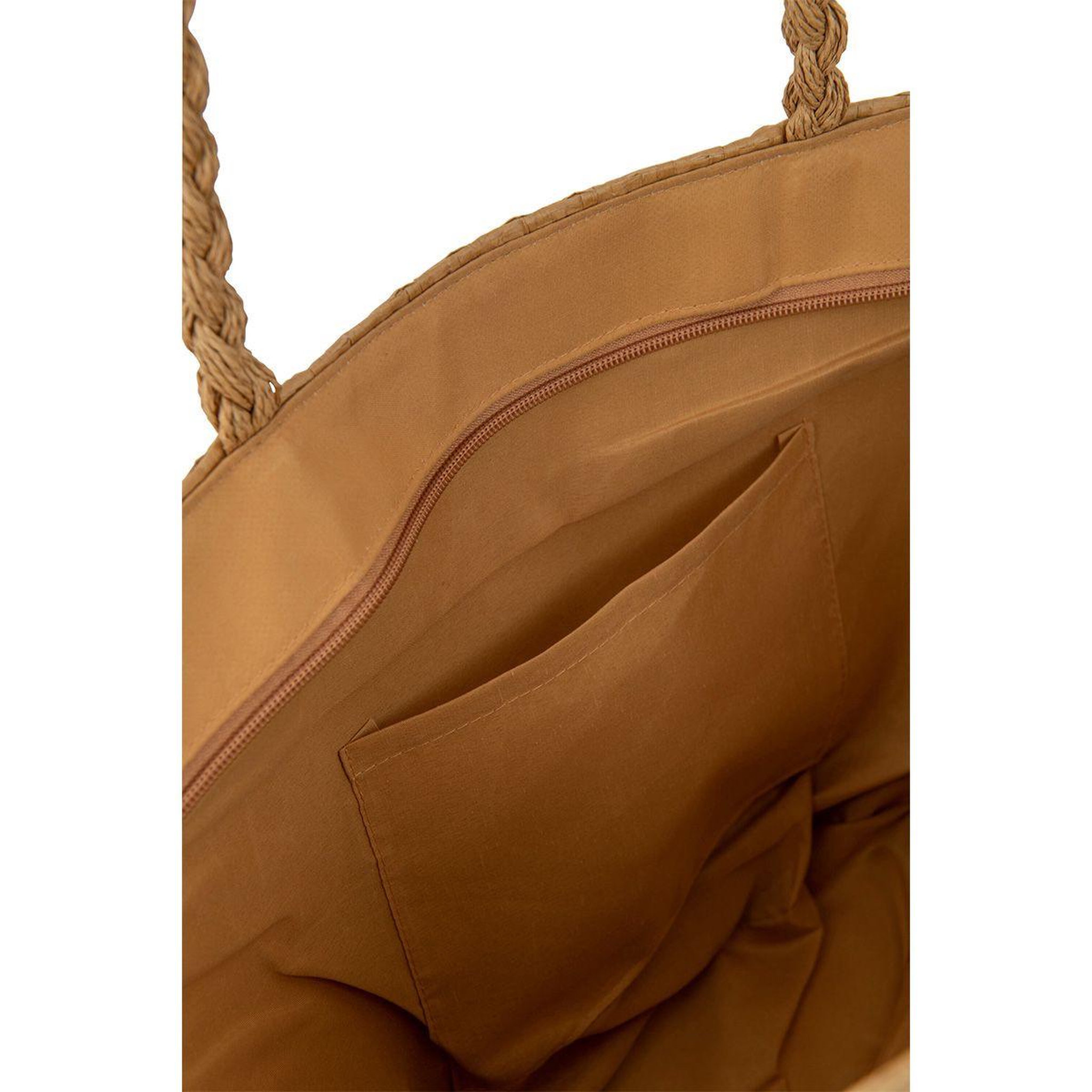 Voir la diapositive 3 : J-LINE Ensemble sac de plage & chapeau  coquillages  57cm naturel