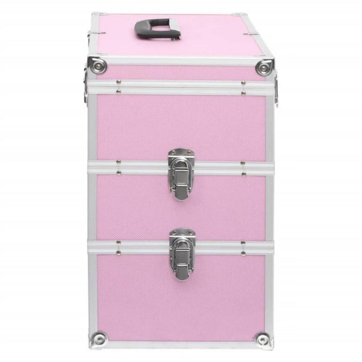 VIDAXL Mallette à maquillage 37x24x40 cm Rose Aluminium