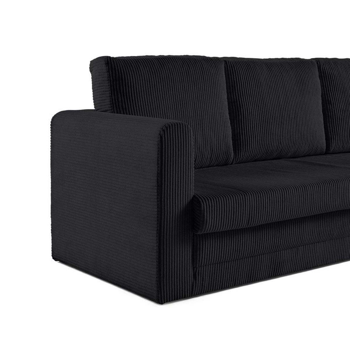 BEST MOBILIER Marilia - canapé 3 places - convertible déplimousse - en velours côtelé