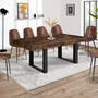 Voir la diapositive 4 : ID MARKET Table à manger extensible rectangle PHOENIX 6-12 personnes bois effet vieilli et noir 200-300 cm