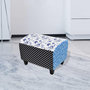 Voir la diapositive 1 : VIDAXL Repose-pied Design avec patchwork Bleu et blanc