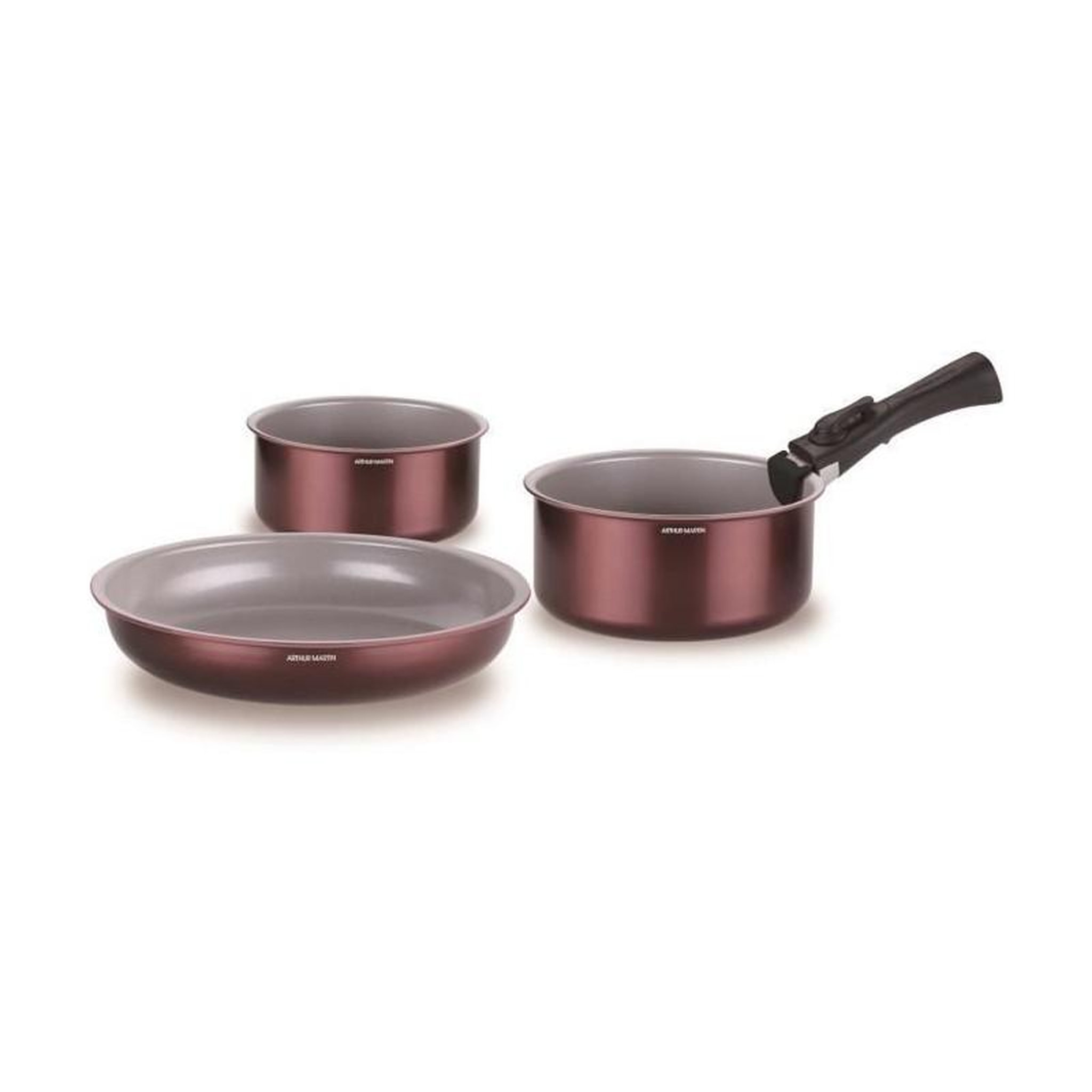 Arthur Martin Batterie de cuisine - Tous feux dont induction - ARTHUR MARTIN - AM2503 - Aluminium - 18 pieces - Poignée amovible