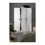 Voir la diapositive 2 : TVILUM Armoire VEGA - Décor Blanc mat - 3 portes + 3 tiroirs - L 147 x P 49,6 x H 200,4 cm - TVILUM