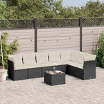 VIDAXL Salon de jardin 8 pcs avec coussins noir resine tressee