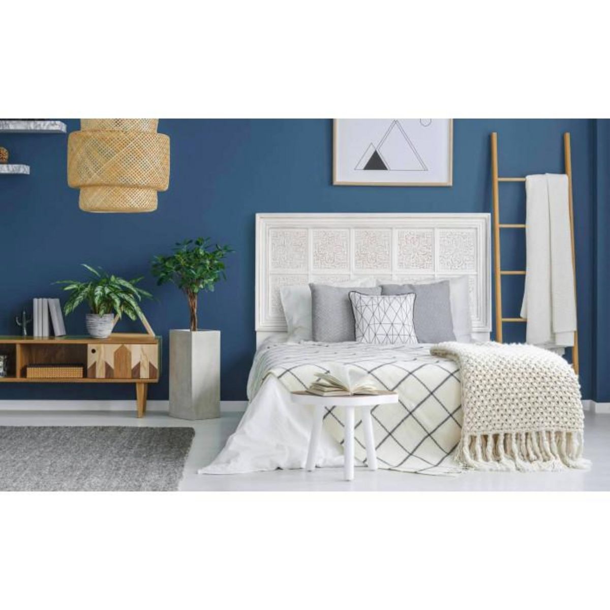 Paris Prix Tête de Lit Design Bohème  Gwen  160cm Blanc