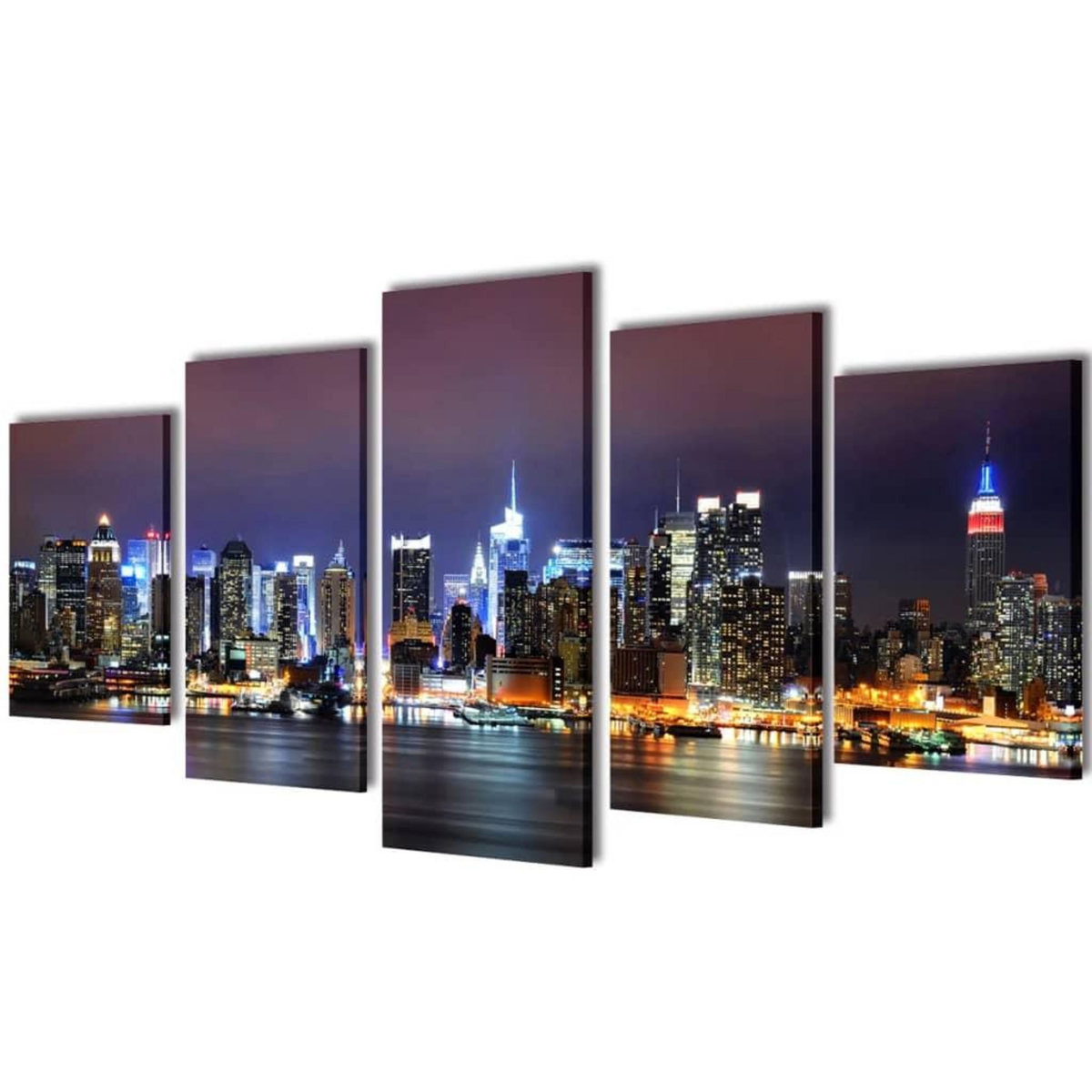 VIDAXL Set de toiles murales imprimees Horizon de New York colore 100 x 50 cm
