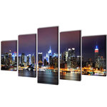 VIDAXL Set de toiles murales imprimees Horizon de New York colore 100 x 50 cm