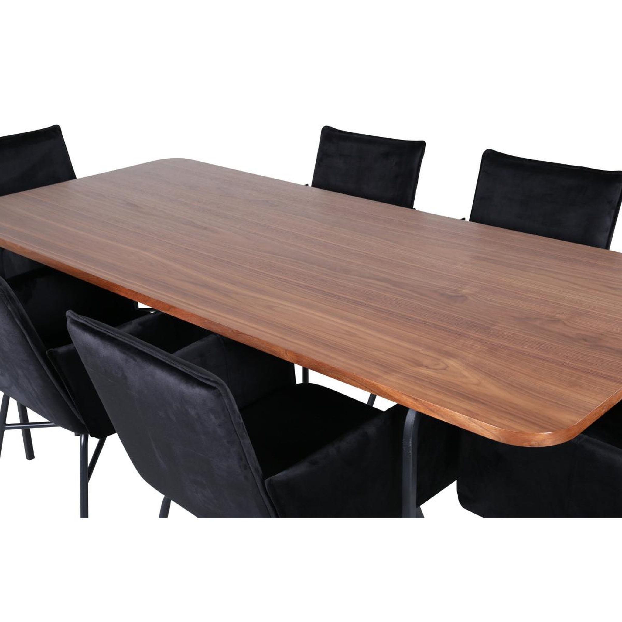 Voir la diapositive 3 : Paris Prix Ensemble table à manger & 6 chaises  uno & petra  200cm noir & marron