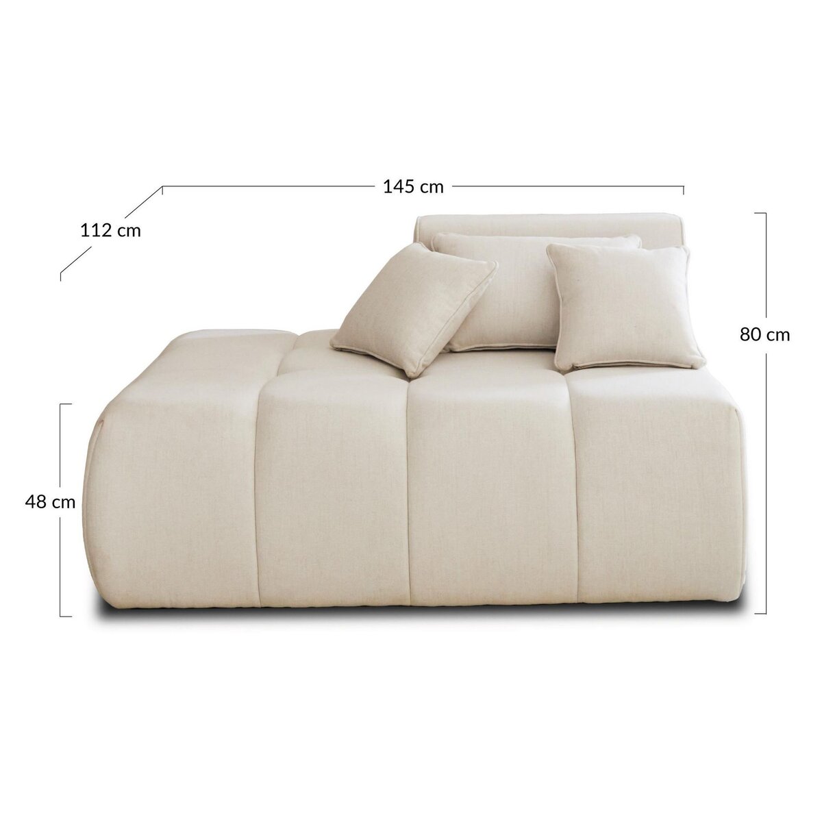 LISA DESIGN Caracas - module d'assise gauche - en tissu