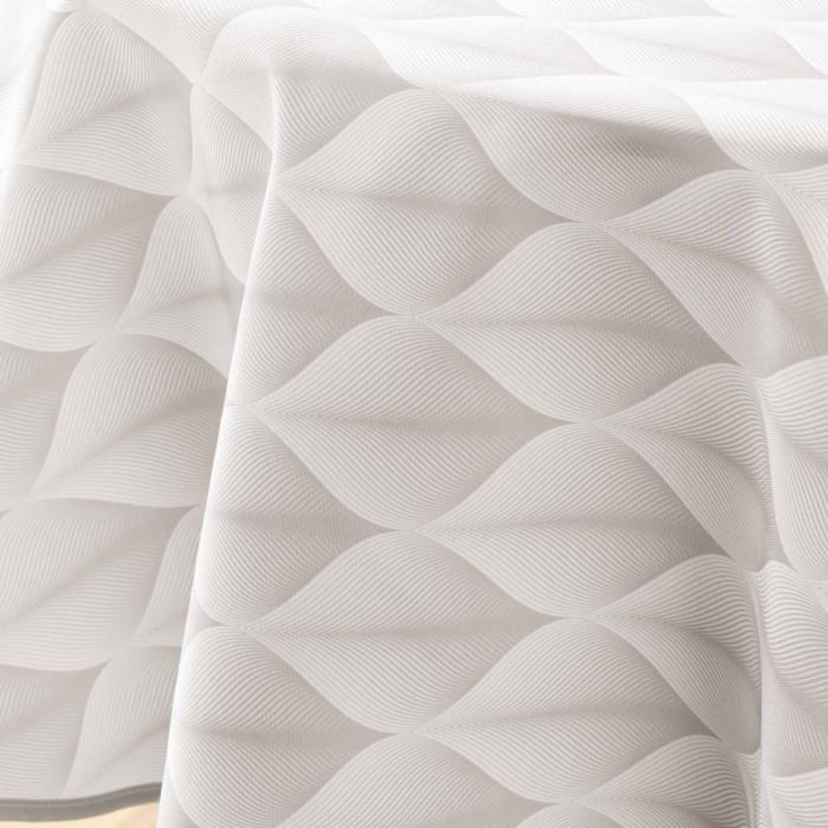 Paris Prix Nappe Ronde Antitache Imprimé  Kalini  180cm Naturel