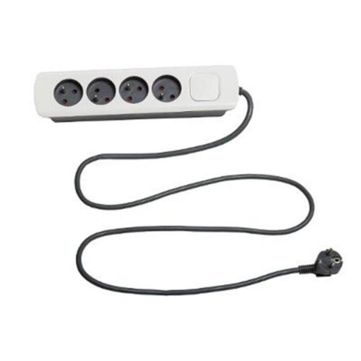 SMART SYSTEM Multiprise  4 Prises Terre  1,5M Blanc & Gris