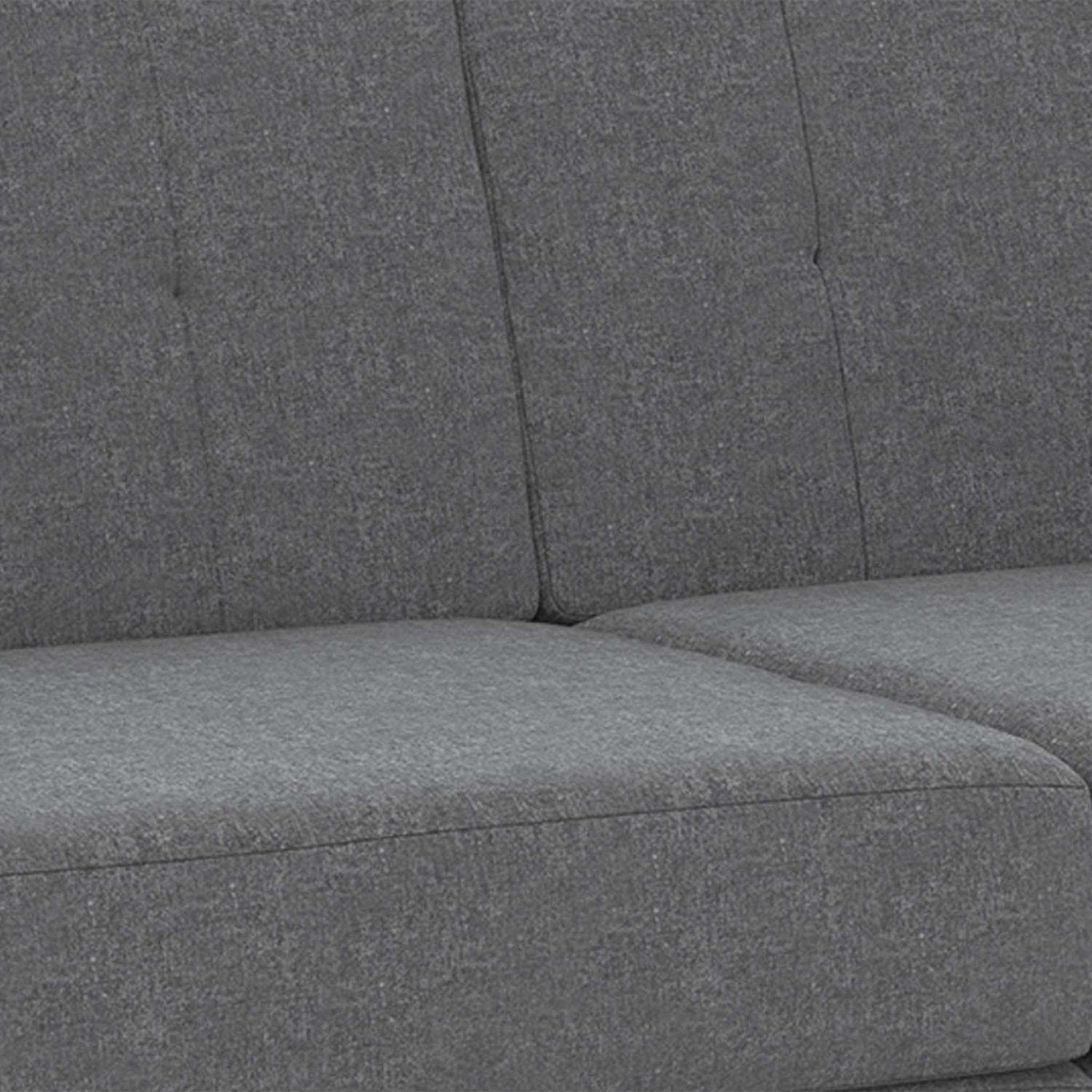 Voir la diapositive 5 : ID MARKET Canapé droit 3 places callie en tissu gris anthracite