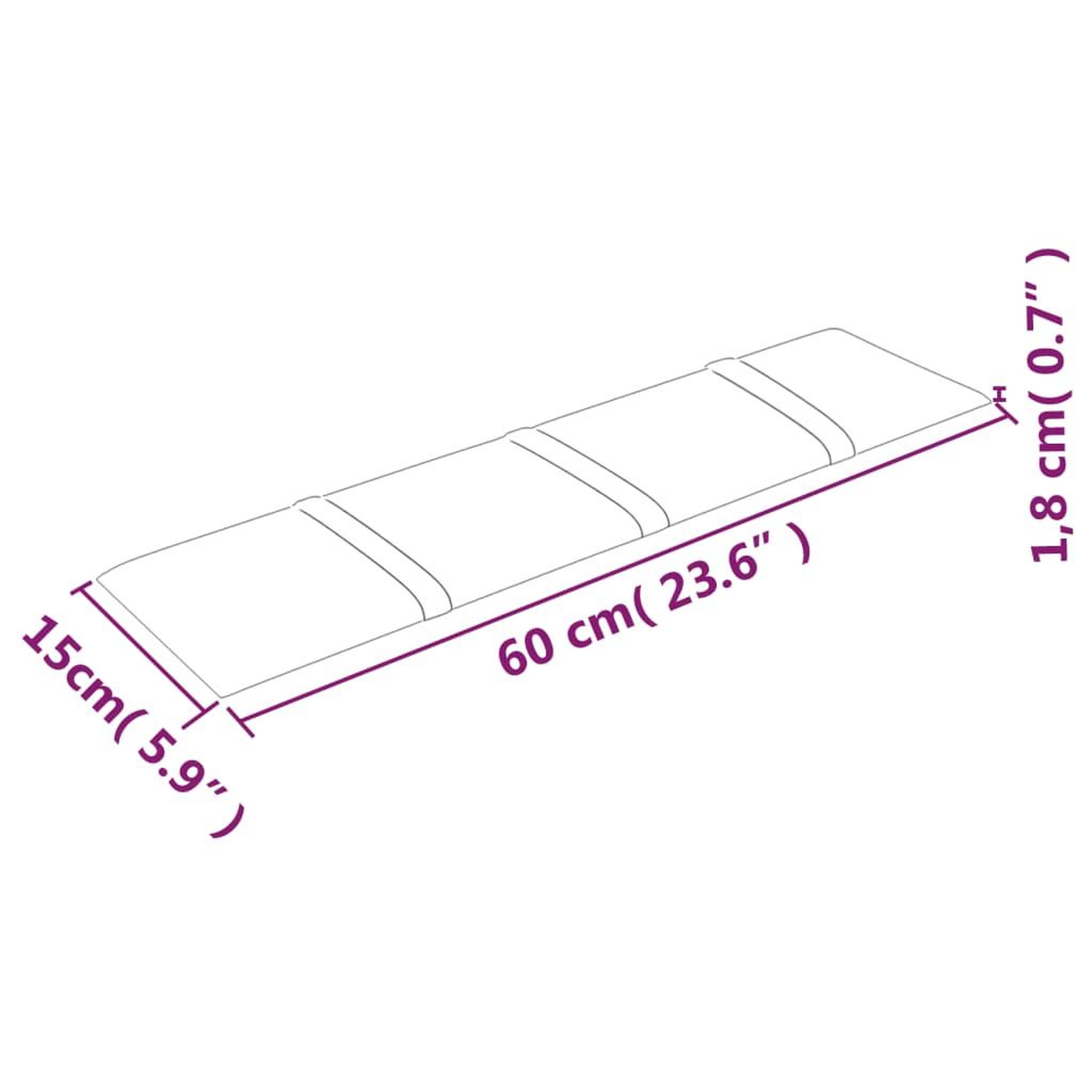 Voir la diapositive 6 : VIDAXL Panneaux muraux 12 pcs Creme 60x15 cm Velours 1,08 m^2