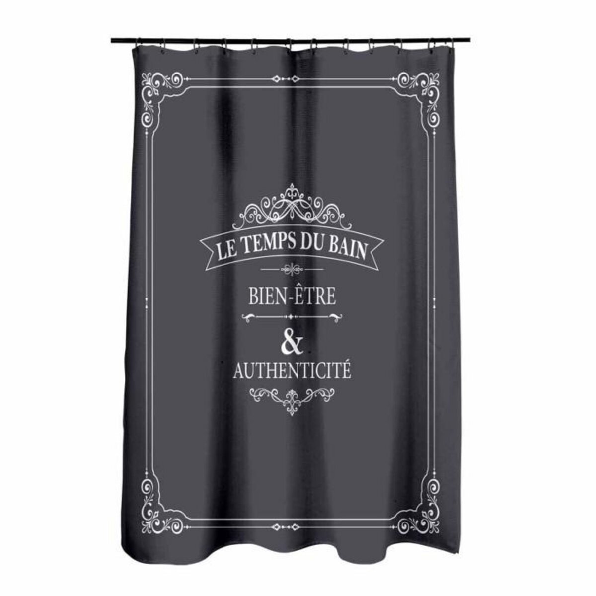 Paris Prix Rideau de Douche  Vintage  180x200cm Anthracite