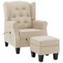 Voir la diapositive 2 : VIDAXL Fauteuil de massage avec repose-pied Creme Tissu