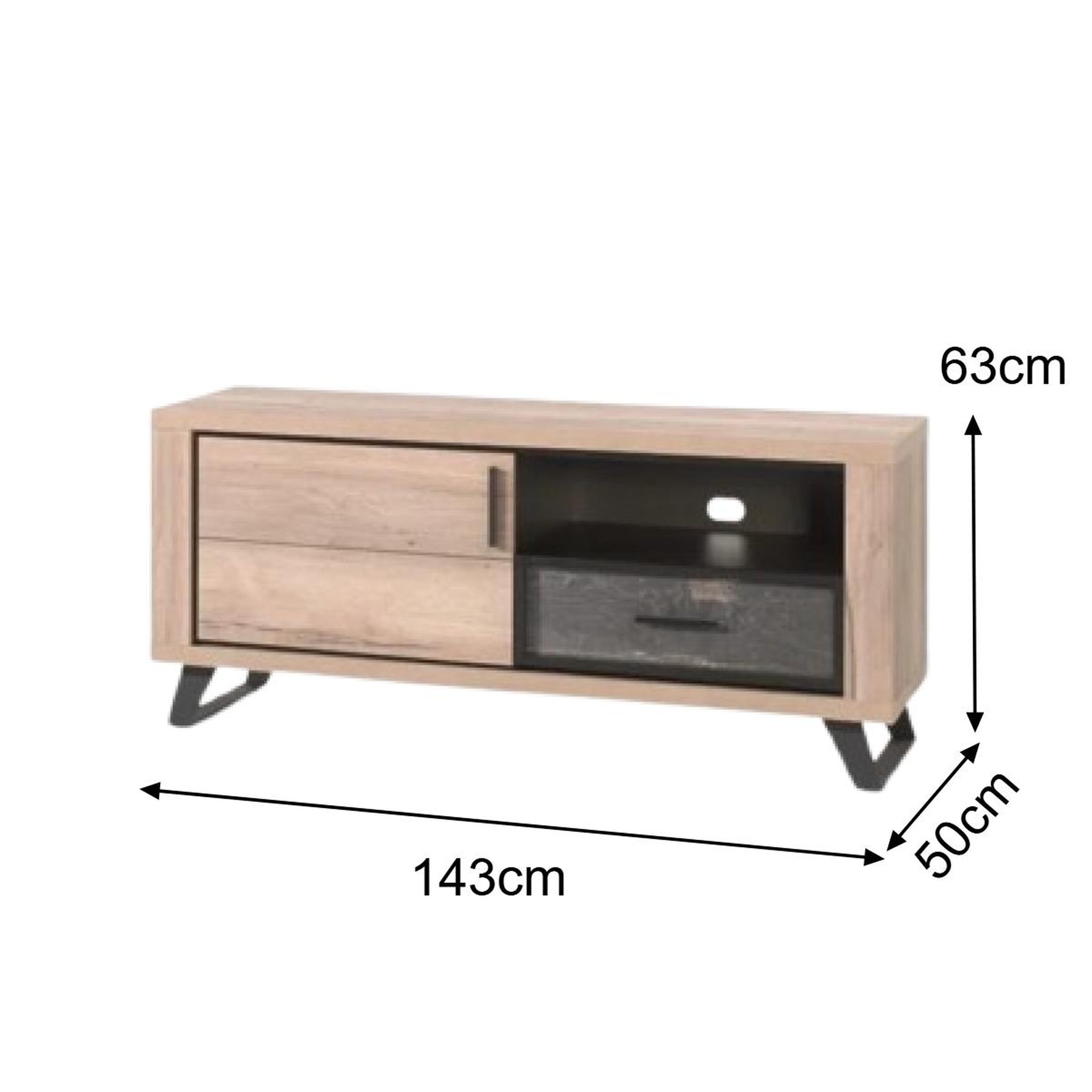 Voir la diapositive 4 : JLC KREATION Meuble tv contemporain 2 portes 1 tiroir avec led 143cm pero