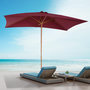 Voir la diapositive 2 : OUTSUNNY Parasol droit rectangulaire de jardin 2,95L x 2l x 2,55H m rouge bordeaux