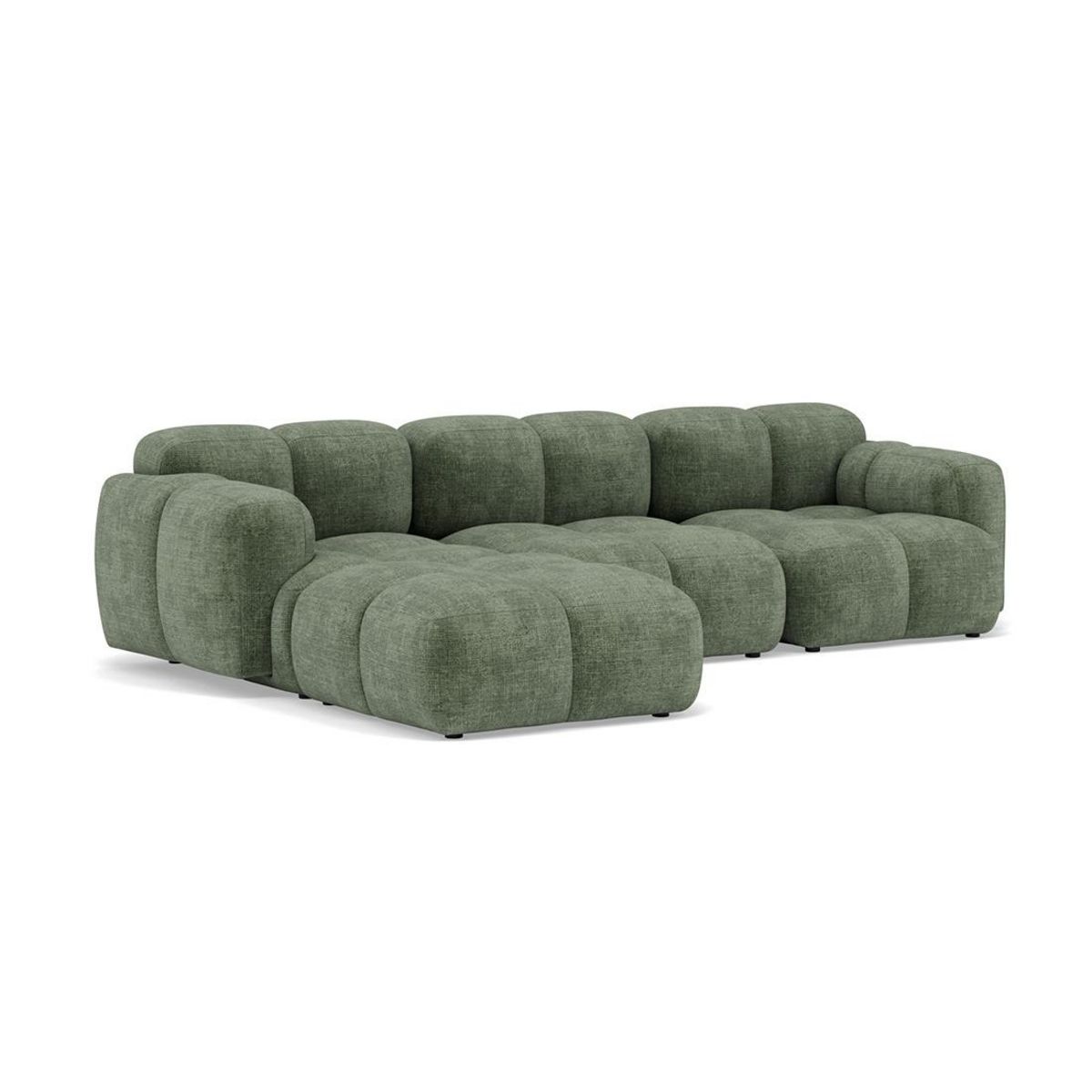 LISA DESIGN Grace - canapé modulable d'angle réversible 4 places en velours texturé