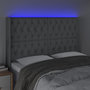 Voir la diapositive 4 : VIDAXL Tete de lit a LED Gris clair 163x16x118/128 cm Tissu