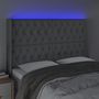 Voir la diapositive 4 : VIDAXL Tete de lit a LED Gris clair 163x16x118/128 cm Tissu