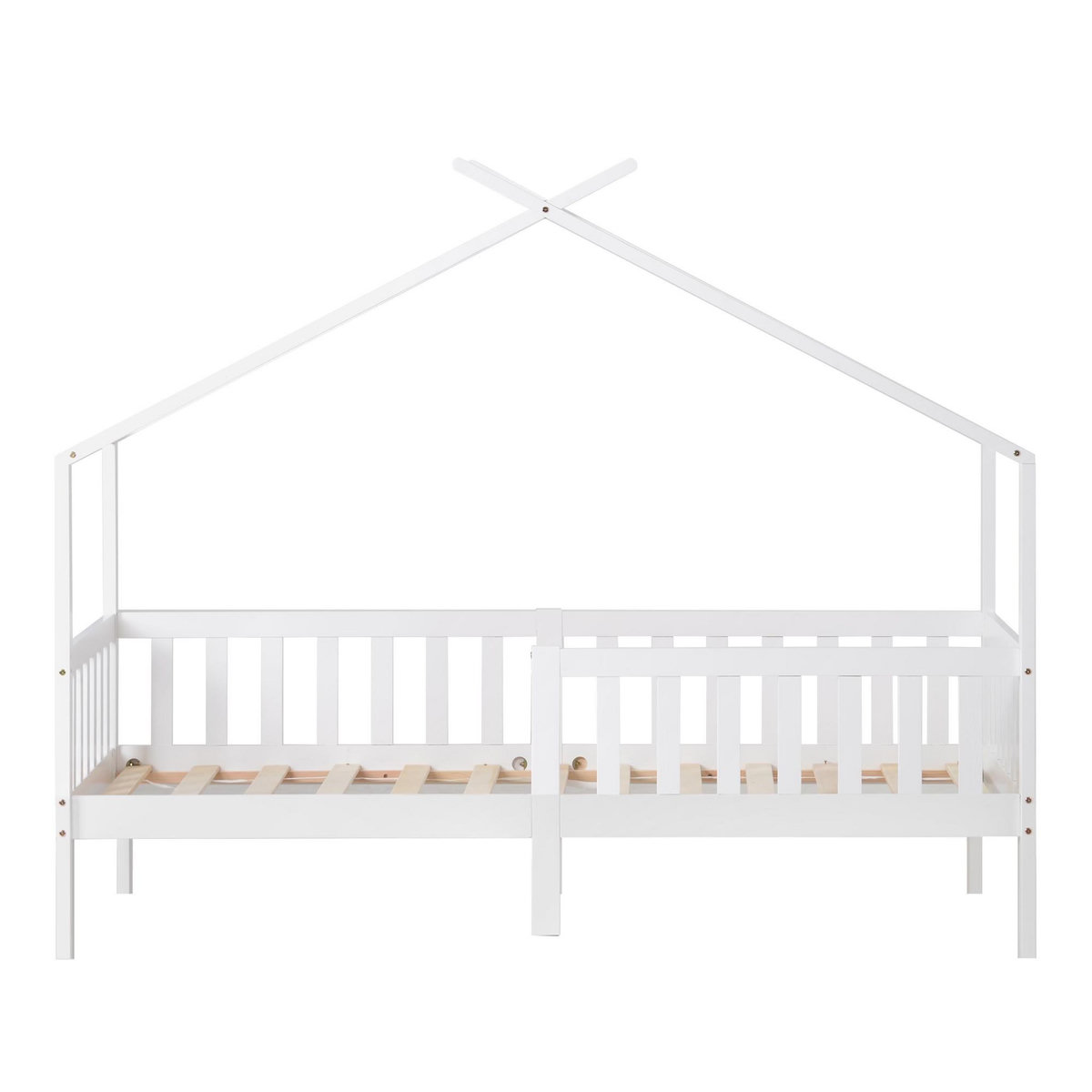 MERAX Lit cabane enfant 90x200cm pin coloris blanc