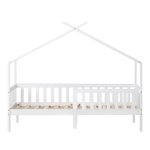 MERAX Lit cabane enfant 90x200cm pin coloris blanc