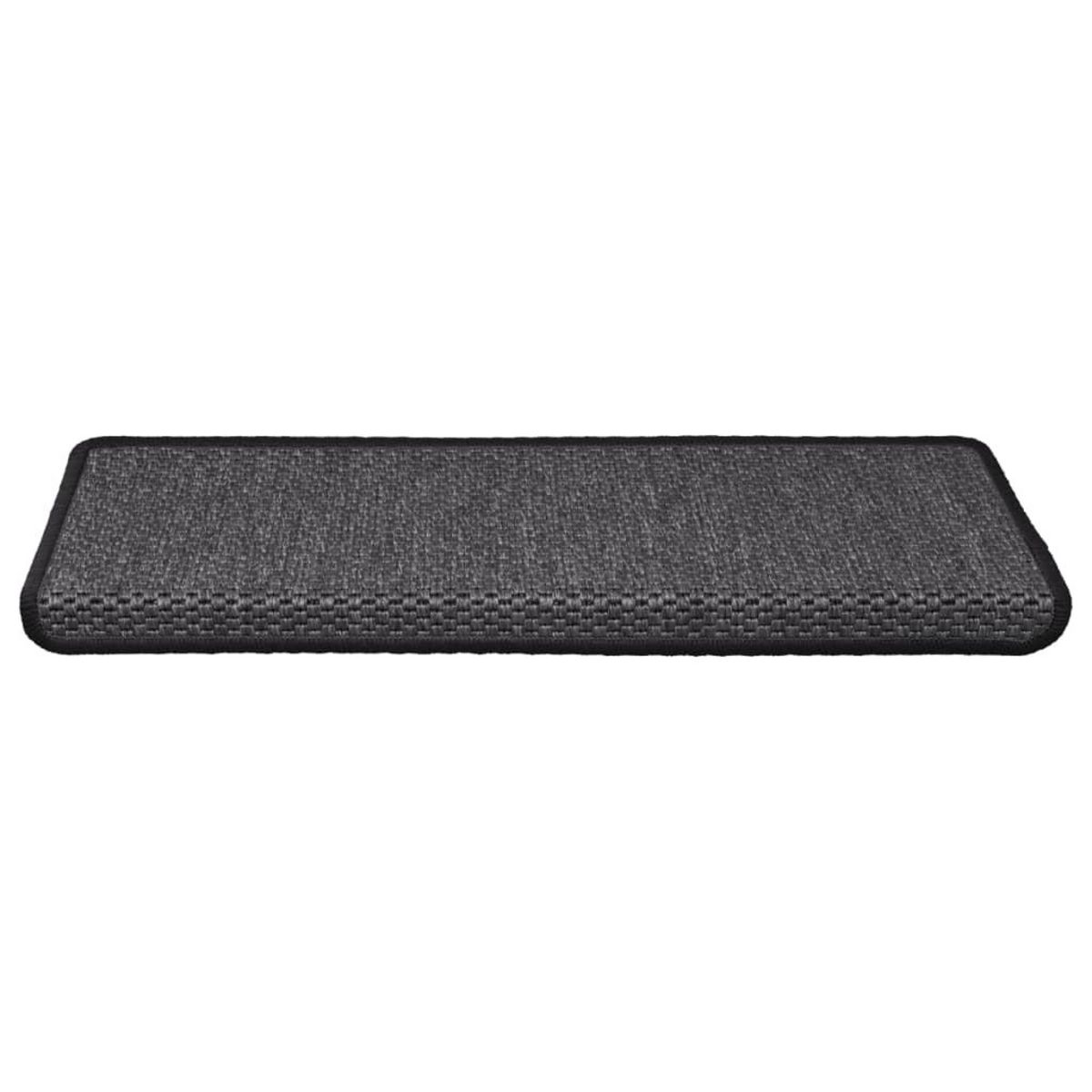 VIDAXL Tapis d'escalier autocollants 15 pcs 65x21x4 cm Anthracite