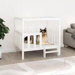 VIDAXL Lit pour chien Blanc 105,5x83,5x100 cm Bois de pin solide