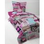 Voir la diapositive 3 : Home collection Parure housse de couette 140x200cm 100%coton happy dessin pink shopping