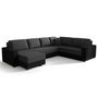 Voir la diapositive 5 : BEST MOBILIER Epona - canapé panoramique d'angle réversible 7 places convertible avec coffre en tissu