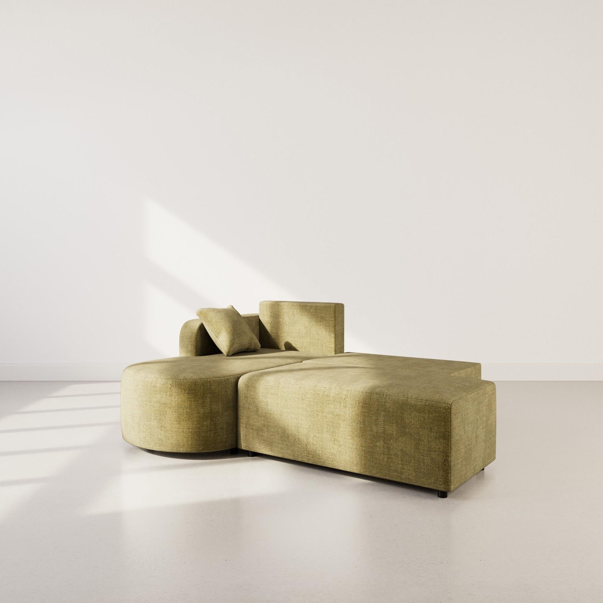 Voir la diapositive 2 : BEST MOBILIER Miro - canapé d'angle gauche 4 places convertible avec coffre en velours texturé